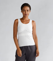 Inspired Comforts Mastectomy Camisole Tank Top with Hidden Drain Pockets,  Soft Bra Cup Forms & Adjustable Straps - Grey / S